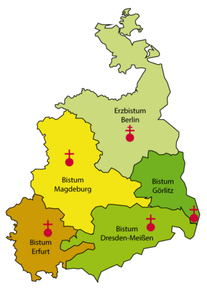 Erzbistum Berlin, Bistum Dresden-Meißen, Erfurt, Görlitz und Magdeburg